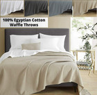 100% Cotton Waffle Weave Large Bed Throw Blanket King Size Luxury Sofa Bed Cover