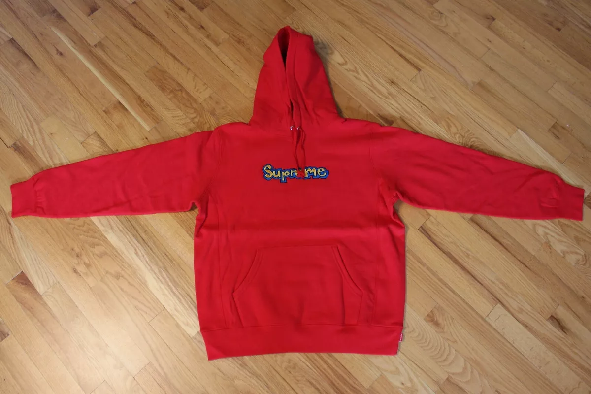 Supreme Gonz Logo Hooded Sweatshirt Red SS18 Size Medium Brand New