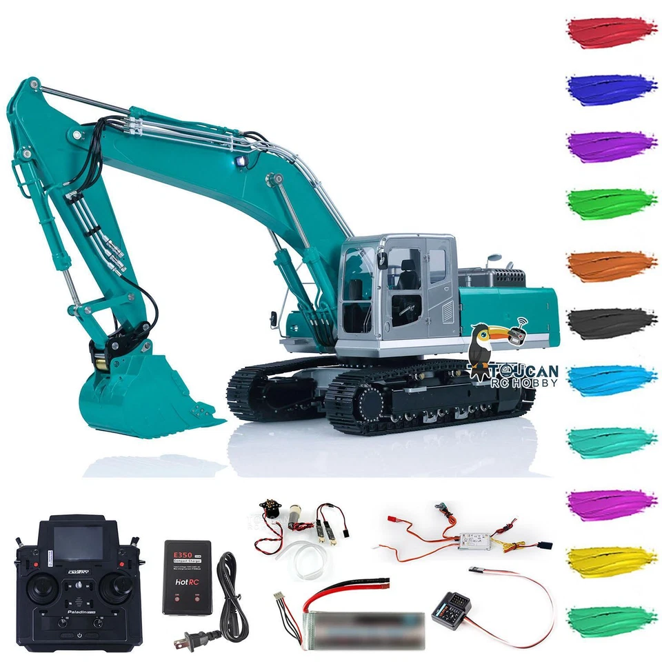 Excavadora hidráulica LESU 1/14 PC360 RC RTR PL18EV excavadora ligera PL18EV humo ligero Foto 4 de 4