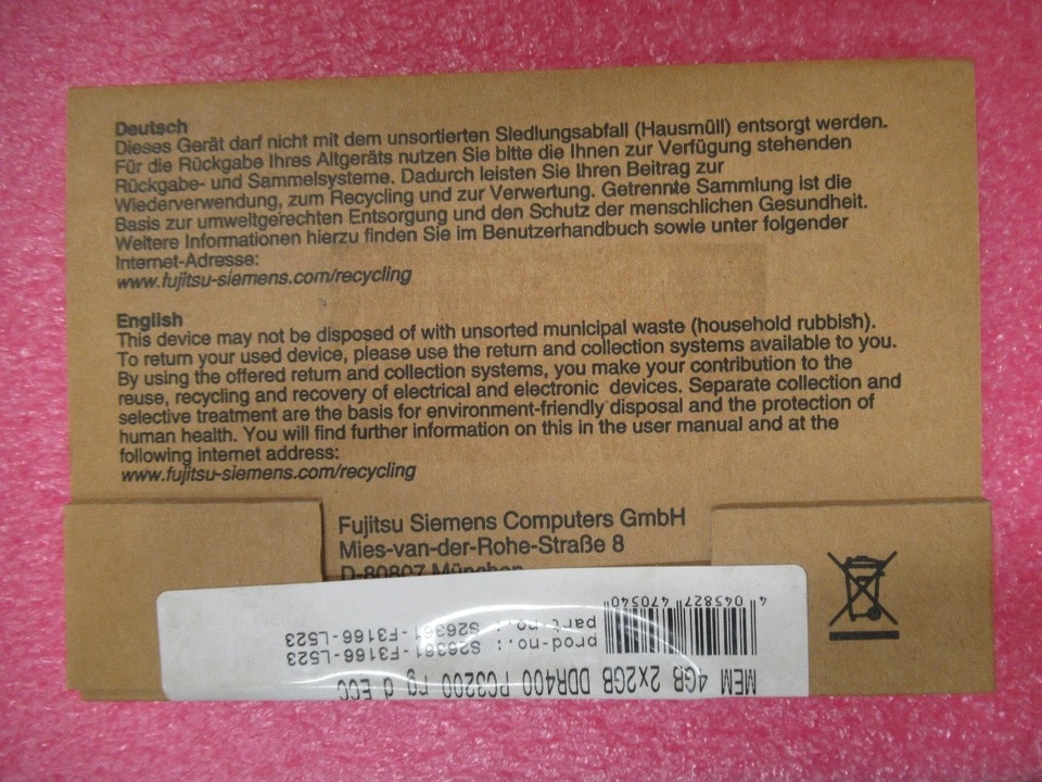 Fujitsu 4GB 2x2GB DDR2-400 PC3200 ECC RAM S26361-F3166-L523 For Primergy RX220 - Image 4 of 4