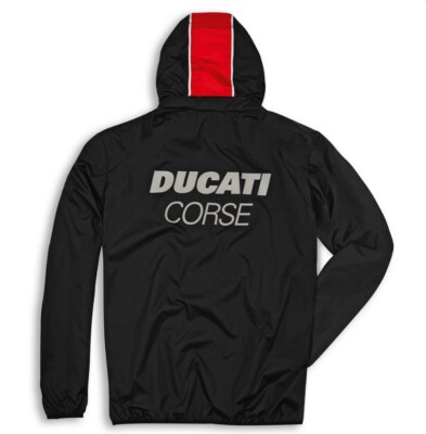 Ducati Reflex Touch Rain Jacket Hood Sport Black NEW | eBay
