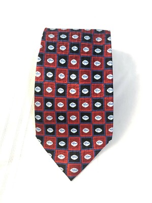 Pfizer Men's Necktie Black Red Blue 100% Silk 58'' x 3.75'' 