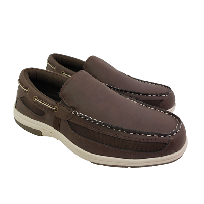 Deer Stags Mens Size 9 Dark Brown Bowen Memory Foam Slip On Boat Loafer Shoes Deer Stags Mens Size 9 Dark Brown Bowen Memory Foam Slip On  main image 2