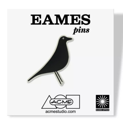ACME Studio CHARLES AND RAY EAMES  House Bird'' Enamel Lapel Pin NEW - LAST ONE