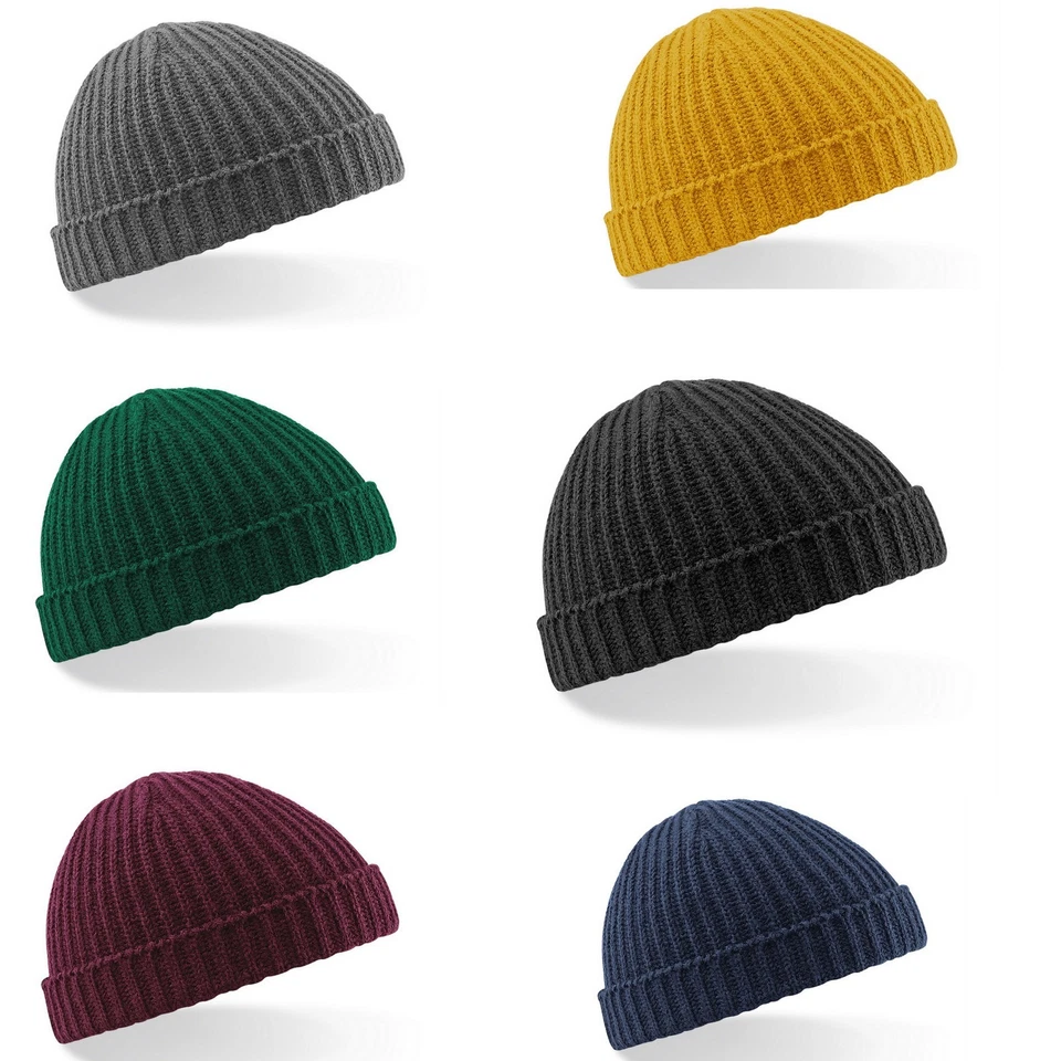 BEECHFIELD Mens Ladies Retro Style Knitted Fisherman Trawler Beanie Vintage Look