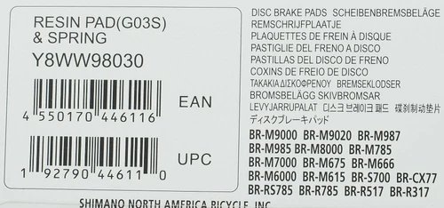 Shimano G03S Resin Brake Pad Upgraded from G02S for BR-M9020/M8100/M7100/R785 - Picture 4 of 6