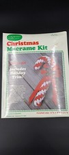 Macrame Kit 8112 Christmas Candy Cane 17x8x 2.5" Vintage sealed New