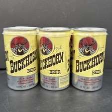 Vintage 80s Buckhorn Pull Tab Aluminum Beer Can 6 Pack Decor Man Cave Brewery