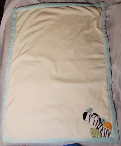 Carter's Embroidered Boa Super Soft Baby Blanket Zebra Turtle Jungle Play HTF - Picture 3 of 7