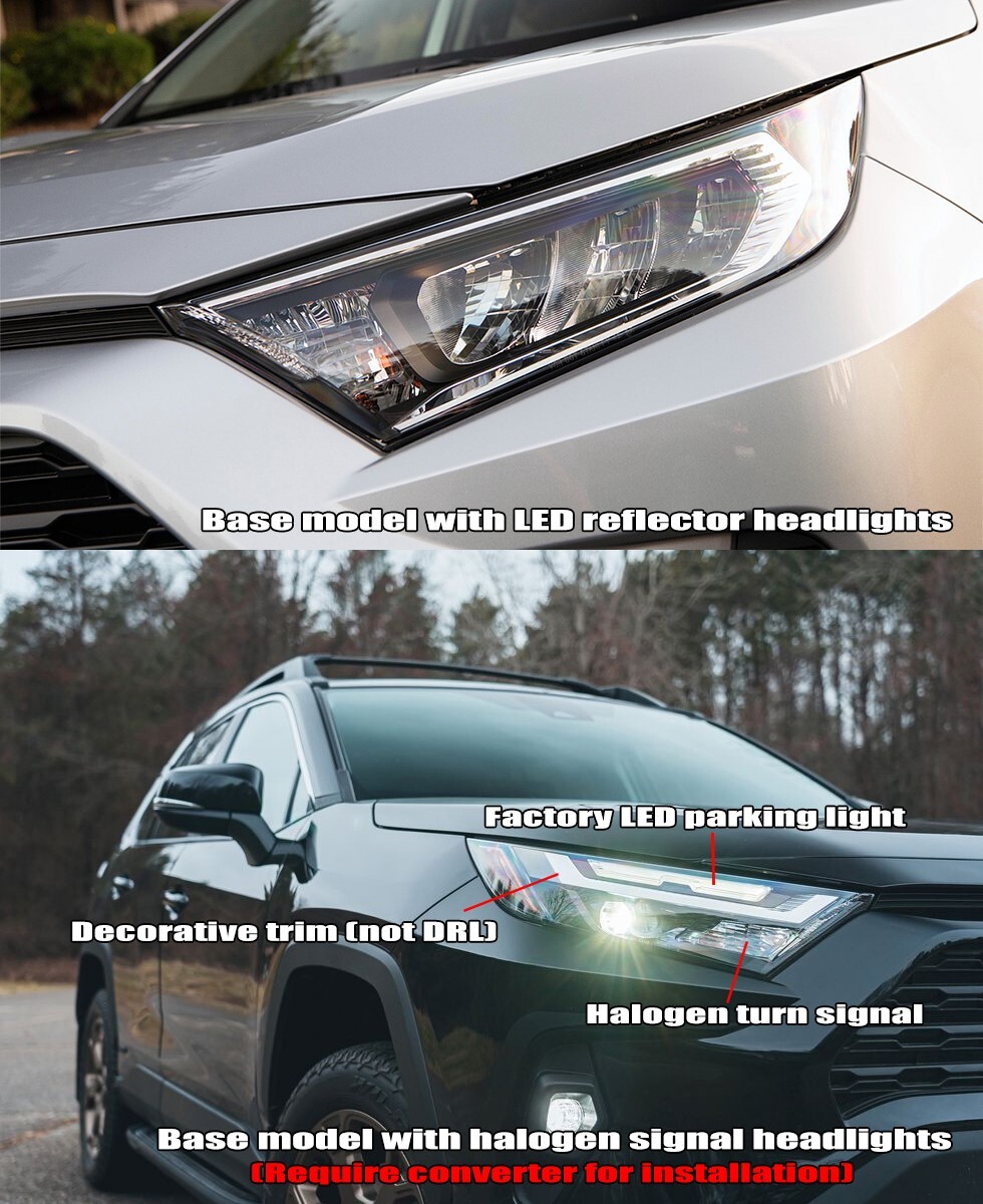 AlphaRex Black Nova LED Headlights for 2019-2024 Toyota Rav4 (Low