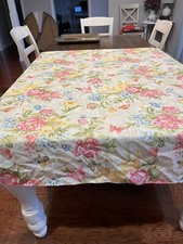 Floral Tablecloth Rectangle Shaped 58 X 118  Cottage Core Table Decor Yellow