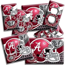 ALABAMA CRIMSON TIDE FOOTBALL TEAM LIGHT SWITCH OUTLET WALL PLATE ROOM ART DECOR