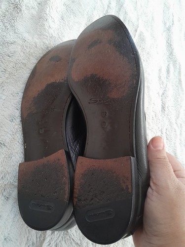 Santoni made in Italy Penny Loafers Slip-On Dress Shoes Black US Size 12 - Picture 7 of 13