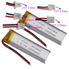 3.7V 1000mAh 3.7Wh Rechargeable Li-Polymer Li Lipo Battery 901860 JST 2pin Plug