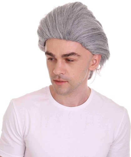 Old-Men Wig, Grey Party Wigs, Premium Breathable Capless Cap, HM-1012A - 第 6/9 張圖片