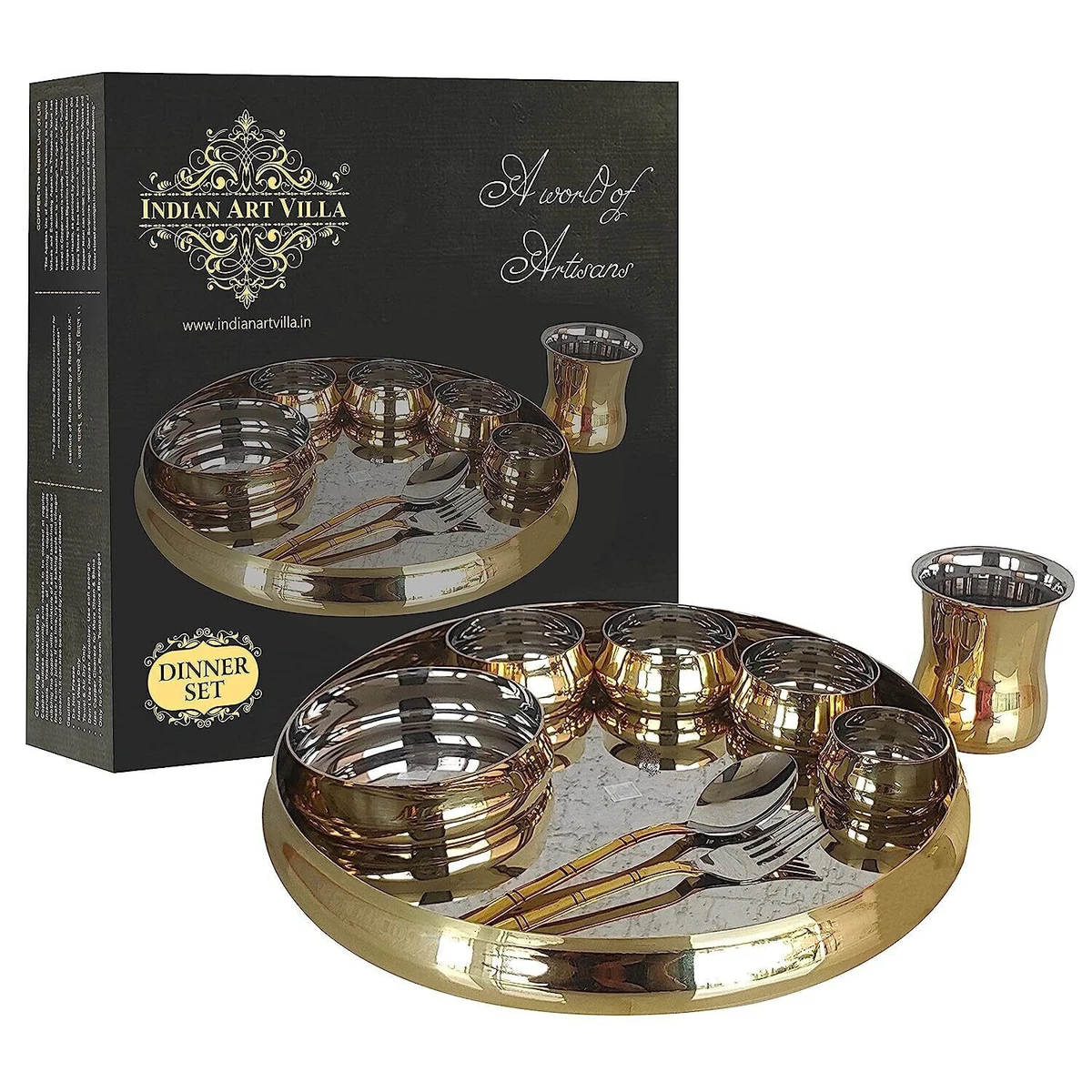 Brass metal dinner set sale