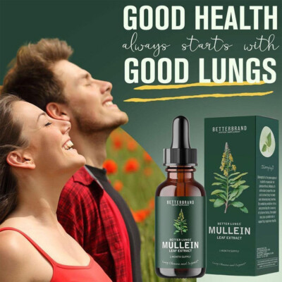 Mullein Leaf Drops Lung Cleanse Healthy Breathing For Respiratory Function 60ml