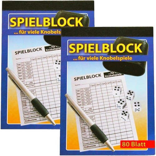 5x Spielblock Knobelblock Knobel Würfel Block für viele Knobelspiele 80 Blatt - Bild 4 von 4