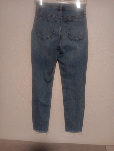J Crew 10" High Rise Skinny Jeans Women's Size 27 Medium Wash 4 Button Fly - Picture 5 of 9