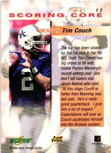 TIM COUCH 1999 RC SINGLES PICK YOUR CARD ROOKIE FOIL DIECUT KENTUCKY BROWNS - Picture 165 of 255