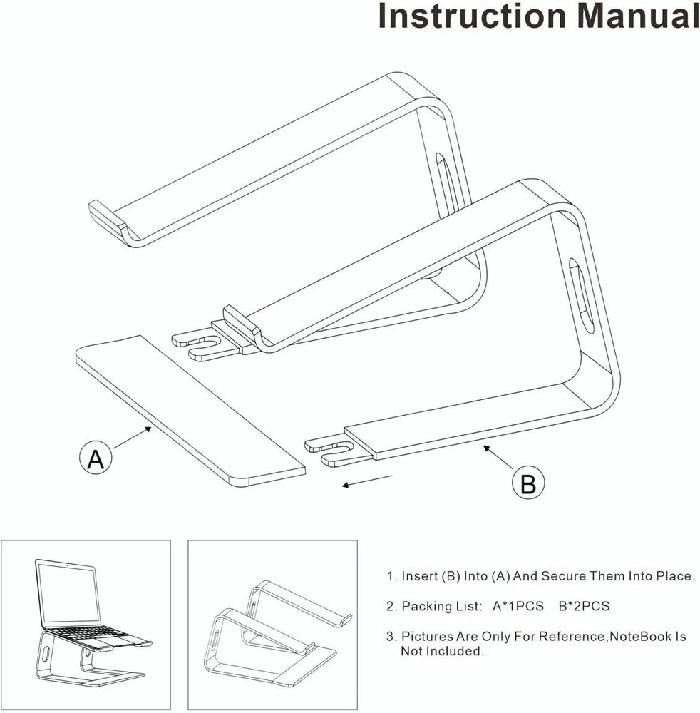 Laptop Stand, Ergonomic Aluminum Laptop Mount Computer Stand