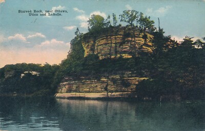 STARVED ROCK, NEAR OTTAWA, UTICA AND La SALLE. IL. ILLINOIS. ROCK FORMATION.