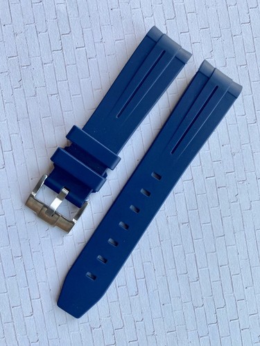 Cinturino in gomma BLU 20mm per orologi Rolex Submariner, GMT - adatto a nuovi e vecchi - Foto 11 di 12