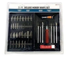 Sona Enterprises 51-Piece Set: Deluxe Hobby Knife in Plastic Storage Box