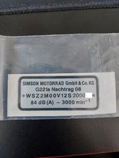 Simson 050 SC / TS Typenschild Rahmennummer Original Unikat