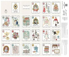 Jane Austen From A to Z Cotton Soft Book Panel - 250th Anniversary Collection