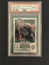 2017 Panini Contenders DP Larry Bird Championship Ticket 1/1  One of One PSA 10