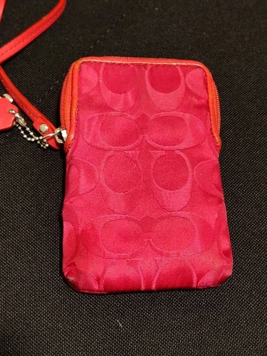 Coach Mini Micro Rosso Portafoglio Porta Carte Doppia C - Foto 3 di 7