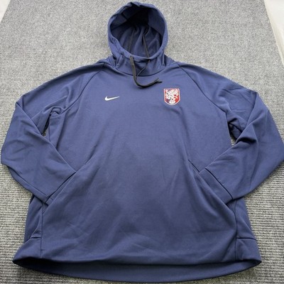 Nike Fleece Lined Dri Fit Bundeswehr Hoodie Men s Size 2XL Blue Griffen Shield