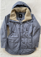Burton Living Lining Prowess Snowboard Jacket Womens Small Sherpa Folkstone Gray