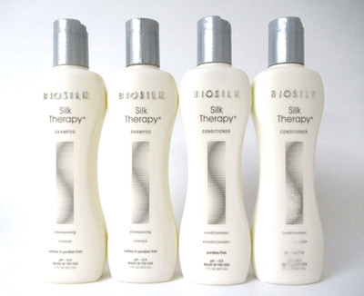 Biosilk Silk Therapy Shampoo and Conditioner 7 oz (4 bottles)