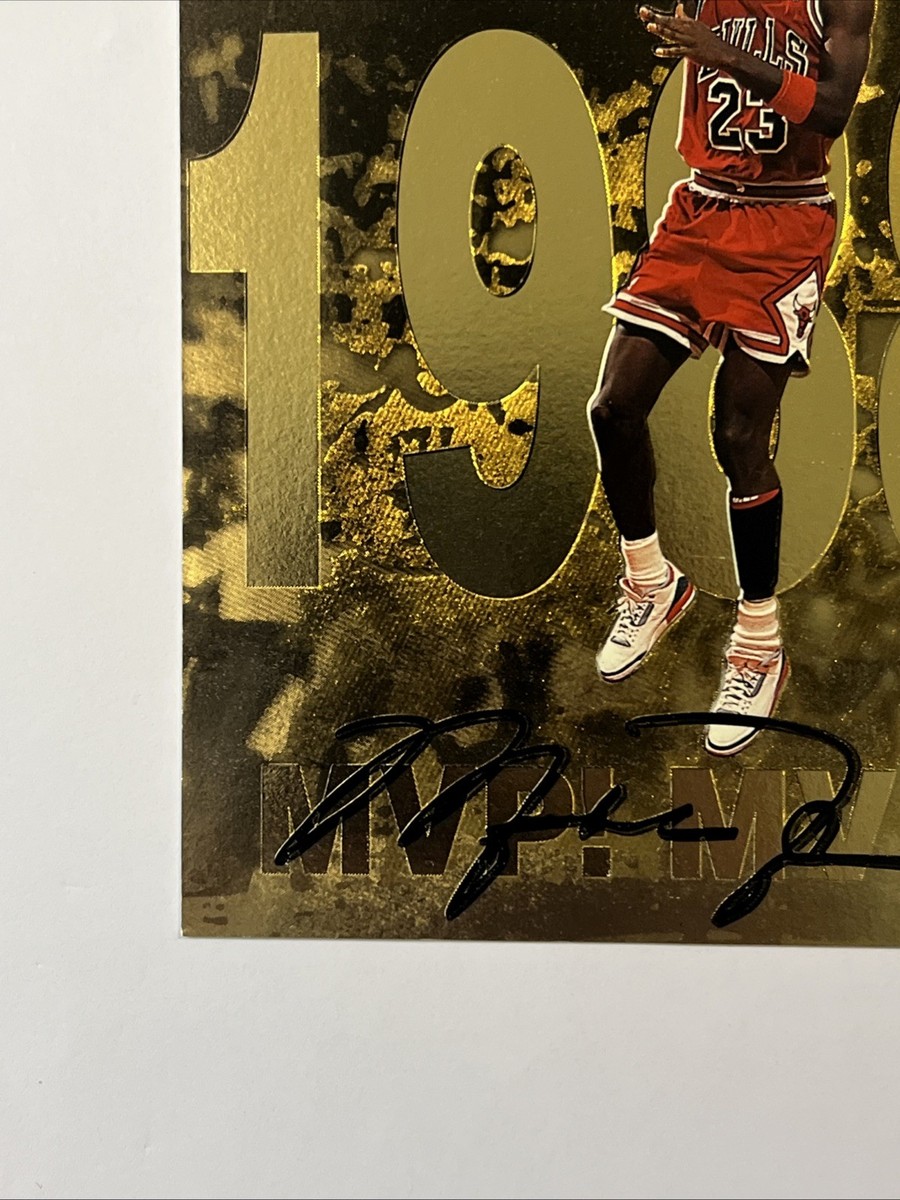 MICHAEL JORDAN 1998 Upper Deck 3.5x5 Gold Foil Facsimile Auto Card