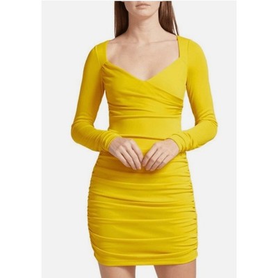 CINQ A SEPT Miah Ruched Mini Dress in Pineapple SZ 6