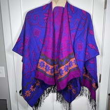 Vibrant Open Front Cardigan Shawl Cloak Boho Cape Poncho Kimono Blanket Wrap OS