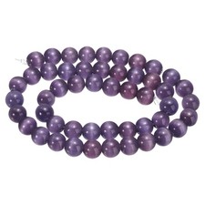 48pcs Violet Cat's Eye Stone Beads 8mm Round Crystal Loose Bead
