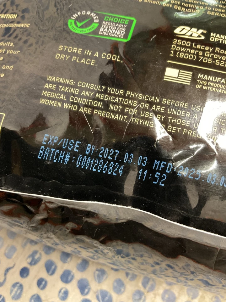 Optimum Nutrition Serious Mass Weight Gainer Protein - Vainilla, 12 lb EXP 3/2027 Foto 3 de 3