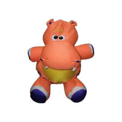 Brentwood Moshi Hippo Orange Microbead Plush Stuffed Animal Nylon 