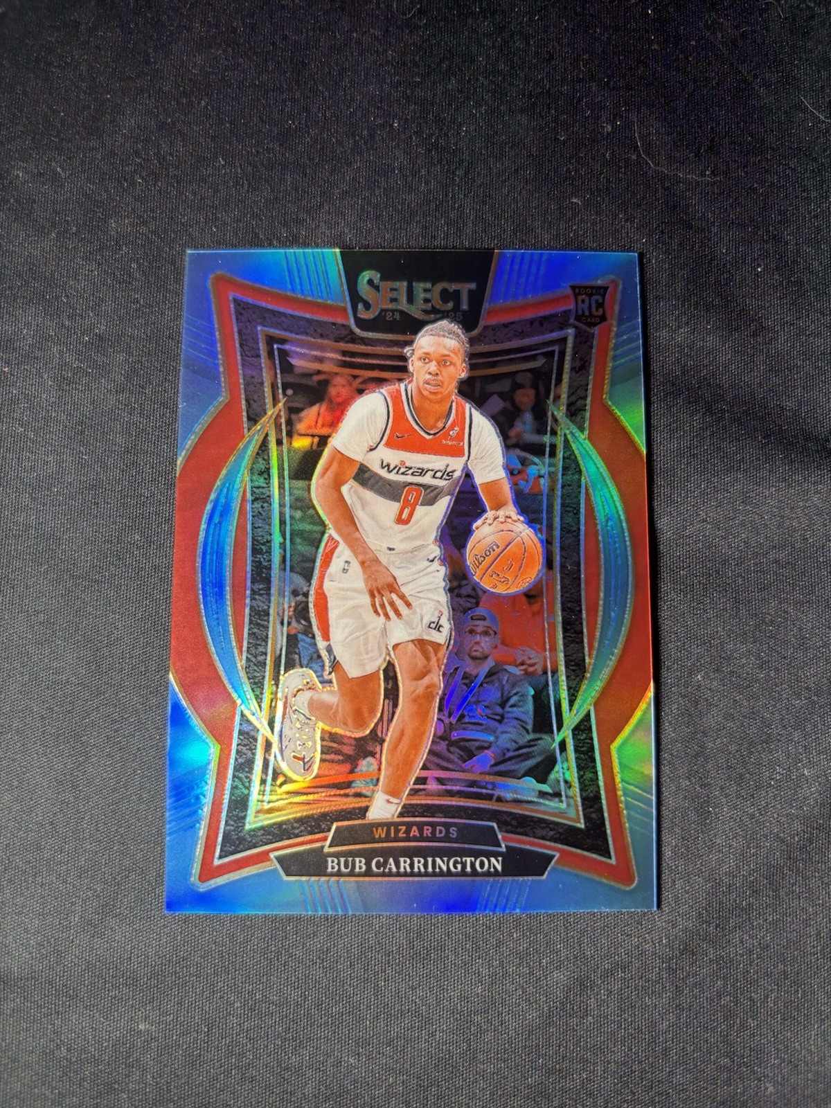 2024-25 Panini Select #81 Bub Carrington RC Light Blue Prizm /299 Wizards