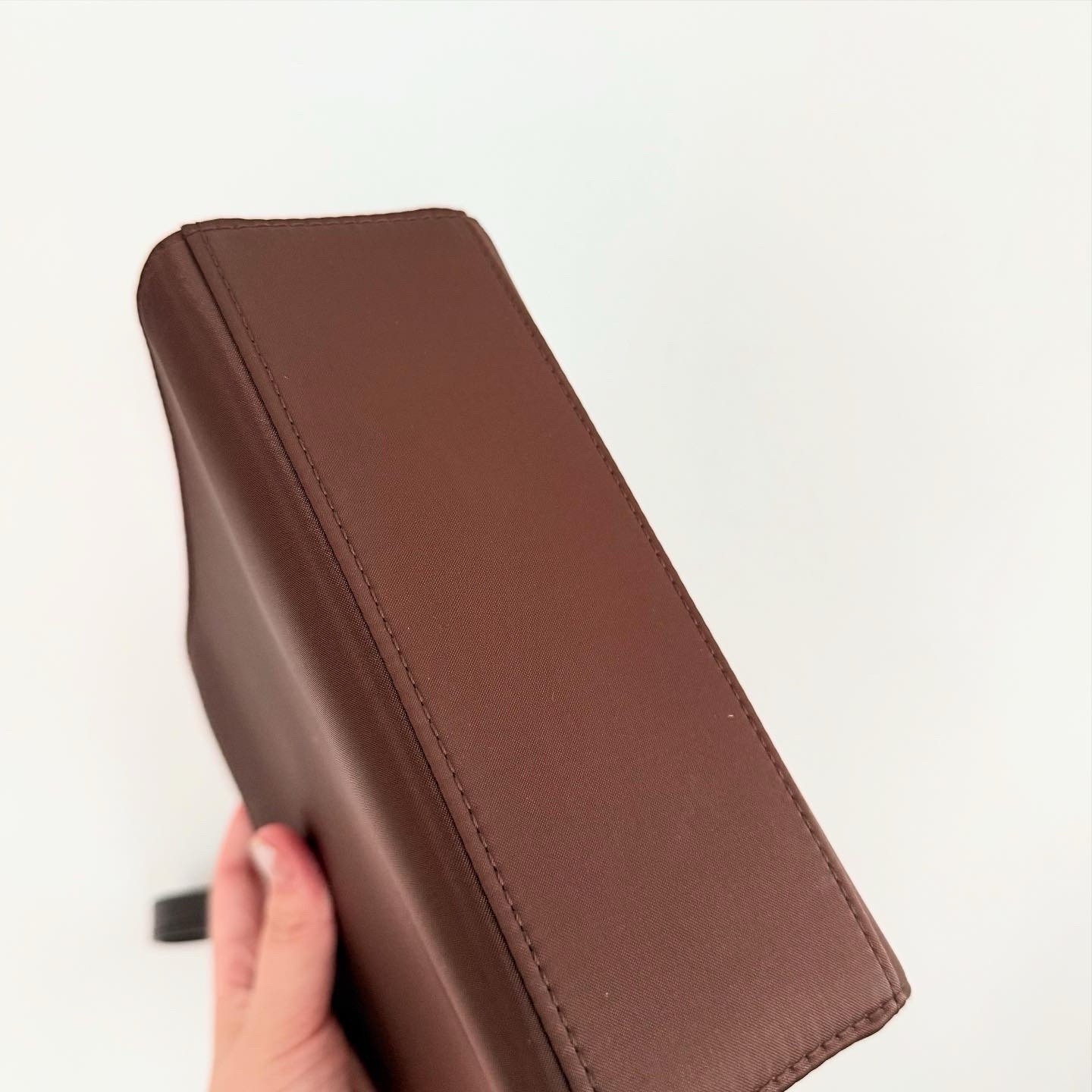 RARA borsa da polso vintage Yves Saint Laurent in raso marrone