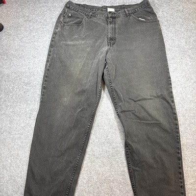 Vintage Brittania Acid Washed Black Jeans 38X30 Tapered Leg USA MADE 90s
