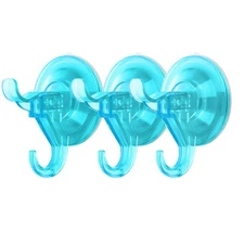 Antimbee 3 Pack Suction Cup Hooks, Clear Shower Suction Hanger, Removable Reu...