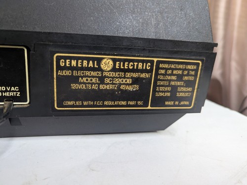 Vintage GE General ELECTRIC Eight TRACK PLAYER W/STORAGE - SC 22OOB - UNTESTED - Picture 19 of 24