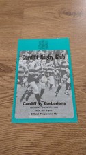 Cardiff v Barbarians 1983 Rugby Programme