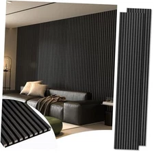  2-Pack 108" x 12" Acoustic Wood Panels for Wall, 2pcs - 108" x 12" Blackwood