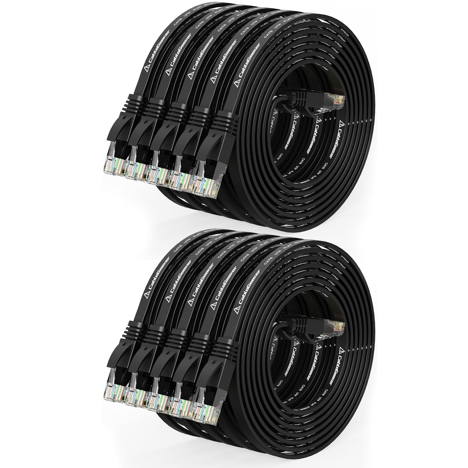 Cat 6 Ethernet Cable 5ft (10 Pack) (at a Cat5e Price but Higher Bandwidth) Fl...