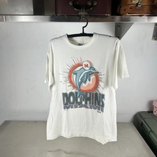 Vintage 1993 Miami Dolphins Football NFL logo white color T-shirt VK17062